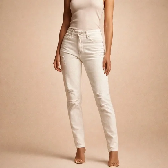 Jessica Simpson Women's Cream White Skinny Jeans Stretch Denim Size 30 - Picture 1 of 11